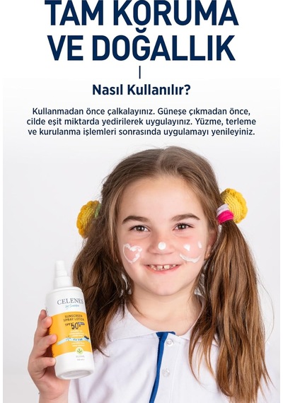 Celenes Herbal Spf 50+ Çocuk Güneş Koruyucu Losyon Sprey 150 Ml
