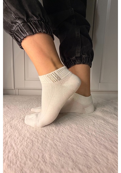 Ozzy Socks 3 Çift Kadın Taş Detaylı Dikişsiz & Takviyeli Patik Çorap Mor