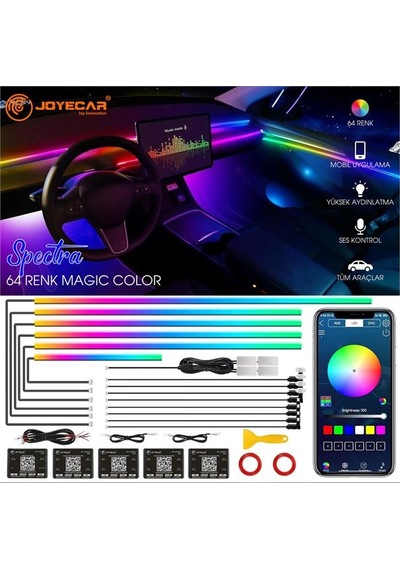 Joyecar Spectra Magıc Color 64 Renk Ic Aydınlatma Setı Ambıyans Aydınlatma