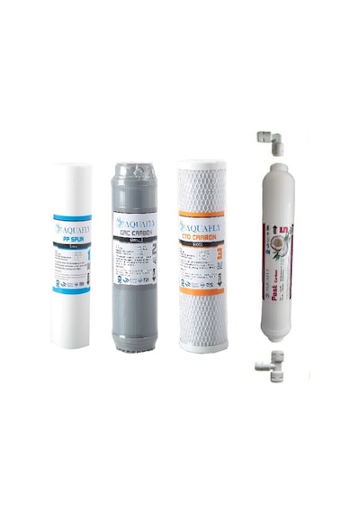 Aqua Fly MEMBRANSIZ Çift Karbonlu Su Arıtma Cihazı Filtresi 4Lü Set Arıtıcı Filtresi
