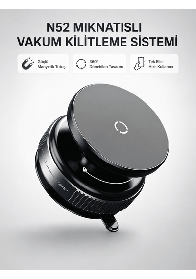 Mıknatıslı Araç Telefon Tutucu Vakum Teknolojili 360 Ayarlanabilir 11938658