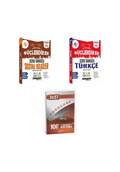 2027 Ankara 6. Sınıf Güçlendiren Sosyal Bilgiler + Türkçe Soru + Anla Kazan Paragraf Deneme 3'lü Set