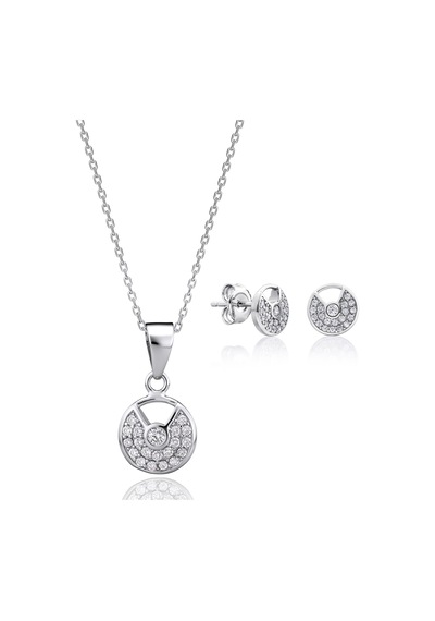 Servi 925 Ayar Gümüş Orbis Kolye Ve Küpe Set-39