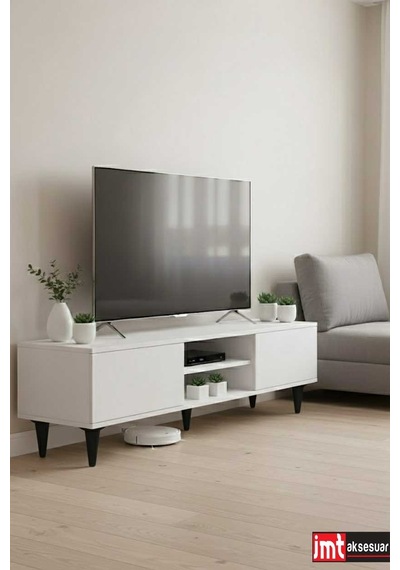 Aspen 18 Cm Siyah 8'li Set Koltuk Baza Dolap Tv Ünitesi Yatak Odası Konsol Ayağı Siyah