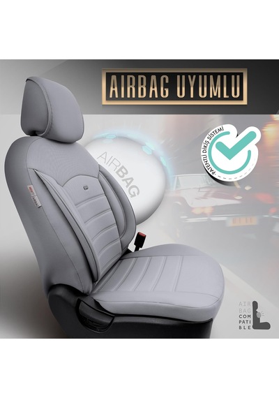 Tr Inspire Design Premium Deri Ekstra Destekli Universal Oto Koltuk Kılıfı Tam Set Füme Genel
