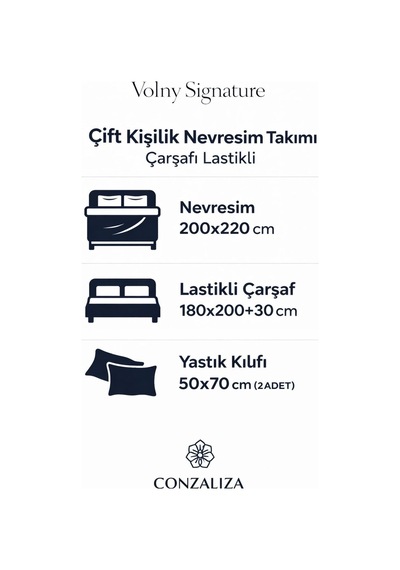 Çift Kişilik Lastikli Çarşaflı Nevresim Takımı Çerçeve Model Beyaz