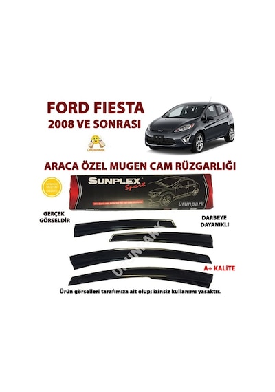 Sunplex Ford Fiesta Mugen Tip Cam Rüzgarlığı 4Lü Set