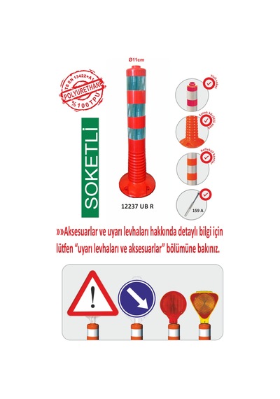 12237 Ub R Evelux Şerit Ayırıcı Esnek Delinatör Soketli