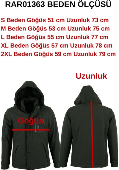 Modarar Erkek Su Ve Rüzgar Geçirmez Softshell Mont Rar01363 Haki