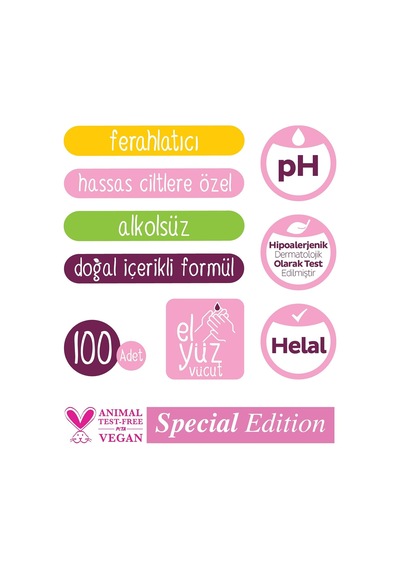 Floral Kişisel Bakım Havlusu 100 Yaprak 1000'li Set