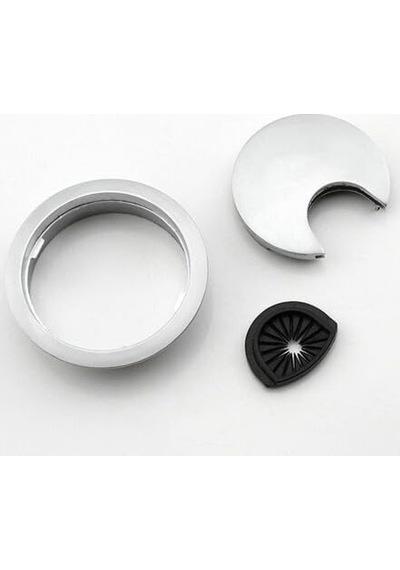 Masaüstü Kablo Kanalı Kanal Kapağı Metal Çap 60 Mm Krom