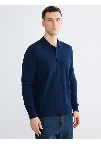 Lcwaıkıkı Classic Lacivert Polo Yaka Erkek Triko Kazak