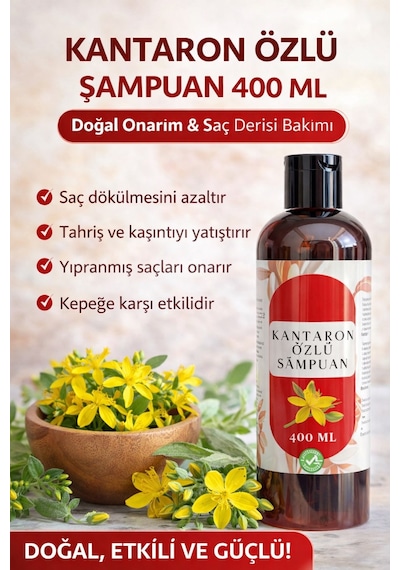 Herbliss Kantaron Özlü Şampuan 400 Ml Saç Dökülmesine Karşı Etkili, Onarıcı & Güçlendirici Bakım