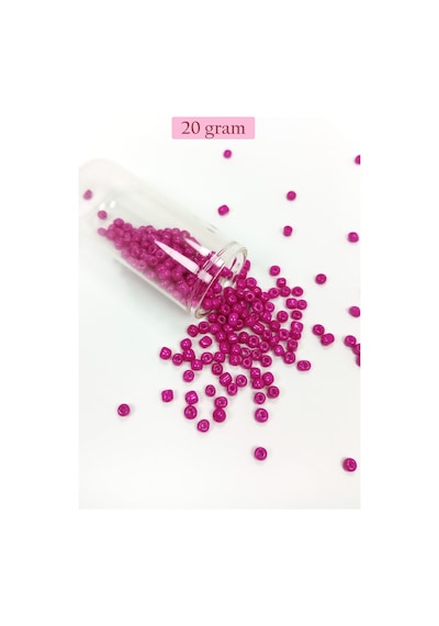 Dökme Cam Kum Boncuk Büyük Boy 6/0 4 Mm - 20 Gram - Açık Mor - Bnc094