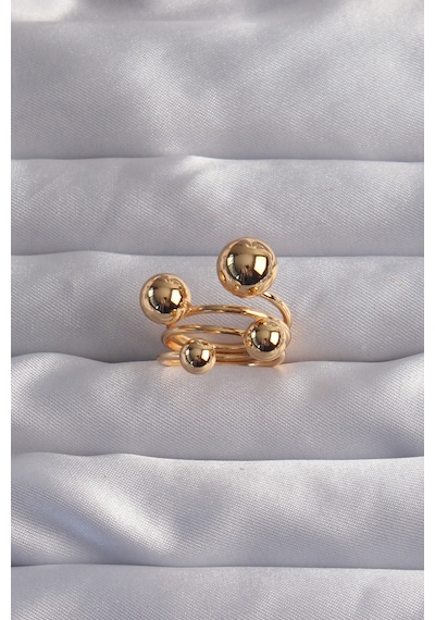Ezoconcept Pirinç Gold Renk Topçuk Model Ayarlamalı Yüzük 001