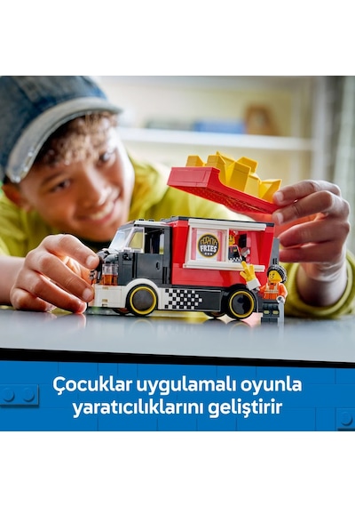 LEGO® City Patates Kızartması Kamyonu 60488 - 5 Yaş ve Üzeri Çocuklar İçin Aksesuar İçeren Yaratıcı Oyuncak Yapım Seti (216 Parça)