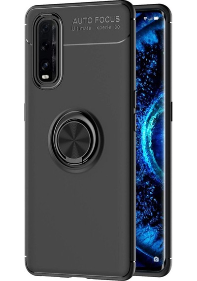 Zhd Oppo Uyumlu Find X2 Kılıf Range Yüzüklü Silikon Siyah