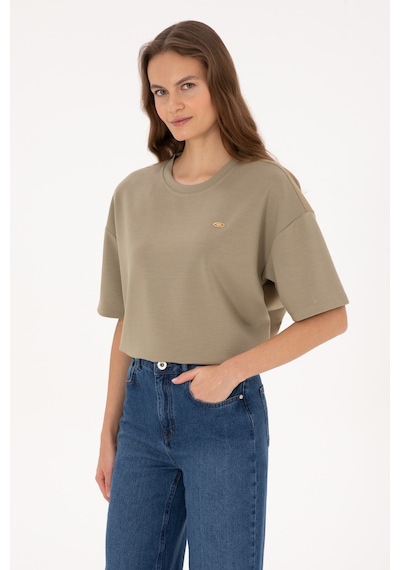 U.s. Polo Assn. Kadın Açık Haki Tişört 50309440-vr183 Acık Hakı