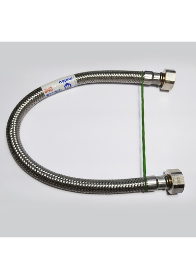 Serel Klozet Bağlantı Fleksi Hortumu (Mateu - FIL-NOX)  35 CM 3/8 - 3/8 Krom