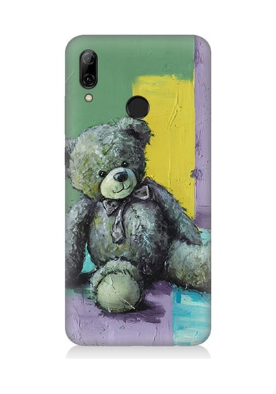 Huawei P Smart 2019 Uyumlu Soyut Renkli Oyuncak Ayı Desenli Silikon Kılıf Çok Renkli