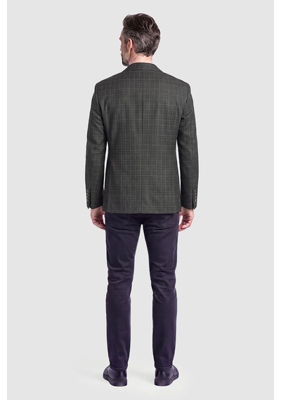 Bisse Yeşil Ekose Desenli Çift Düğmeli Blazer Ceket Pck26k26202 47