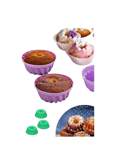 Mavi, Silikon Mini Kek Ve Muffin Kalıbı, 7x3 Cm, Bpa İçermez, Fırında Kullanılır, Makinede Yıkanabilir, 6 Adet Diğer