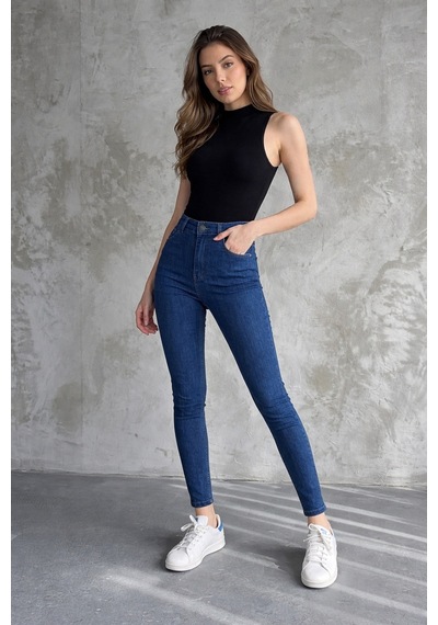 St.poll Likralı Yüksek Bel Skinny Fit Jeans Pantolon Mavi