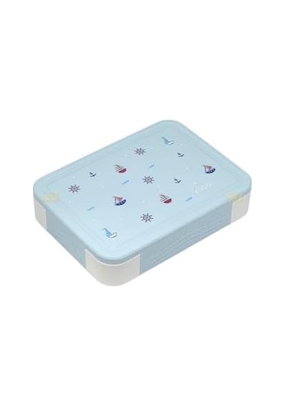 1330ml Lunchbox Tek Katlı 5 Bölmeli Pp Plastik Çocuk Sefer Tası Yemek Kutusu Mavi Açık