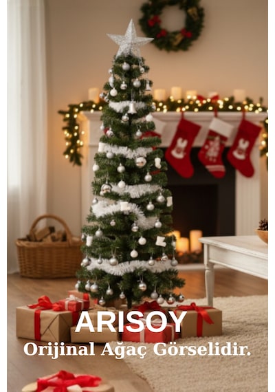 Arısoy 150 Cm Yılbaşı Çam Ağacı 12 Li Fiyonk Süs Hediyeli