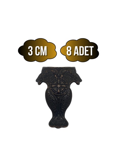 Lüx Metal Ayak Çeyiz Ve Hediye Kutusu Mobilya Ayağı 3cm Bronz 8 Adet Bronz