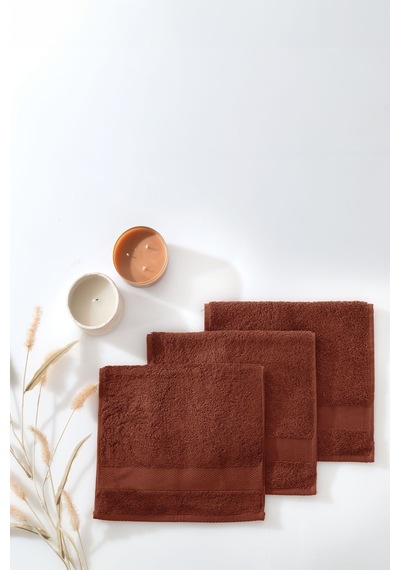 Yataş Essentials Misafir Havlusu Seti 3'lü Kiremit - 30 x 50 CM Kiremit