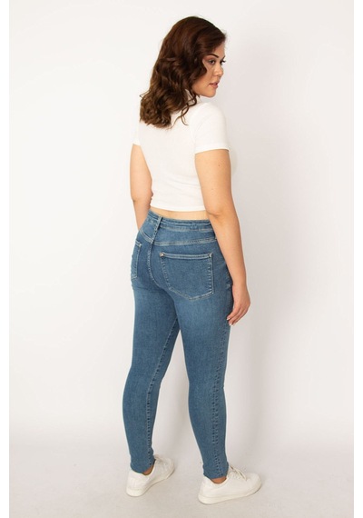 Şans Kadın Mavi 5 Cep Skinny Jean Pantolon 65n33761-mavi Mavi