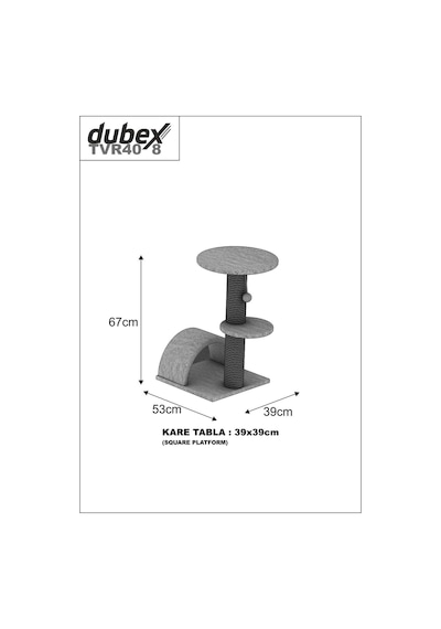 Dubex Kedi Oyun Tırmalama Platformu 53 x 39 x 67 CM