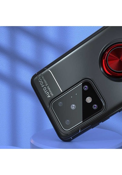 Galaxy S20 Ultra Kılıf Zore Ravel Silikon Kapak Siyah-Mavi