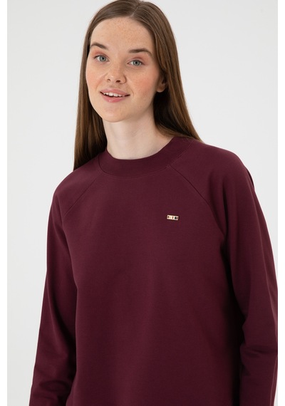 U.S. Polo Assn. Kadın Bordo Regular Bisiklet Yaka Basic Sweatshırt 50313610-VR177