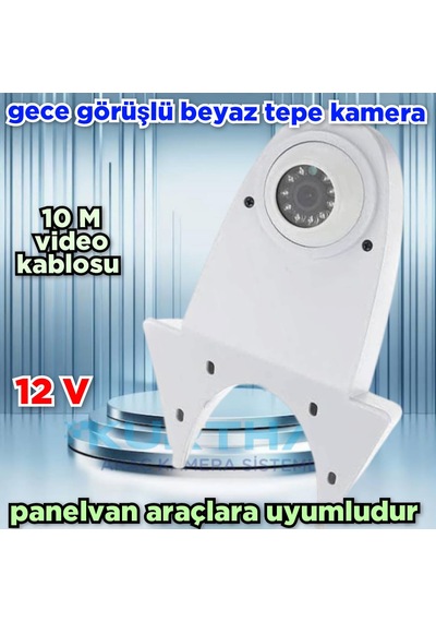 Gece Görüşlü Teleskop Tip Araç Geri Görüş Beyaz Tepe Kamera 12 V