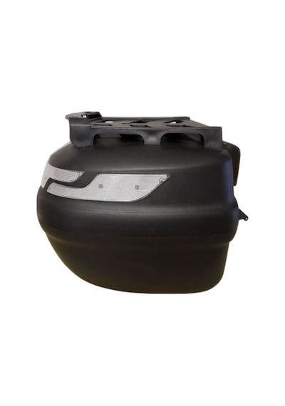 Motosiklet Arka Çanta Sl 45 Litre Sırt Dayama Ve Üst Bagaj Full Set Şeffaf Reflektör Siyah