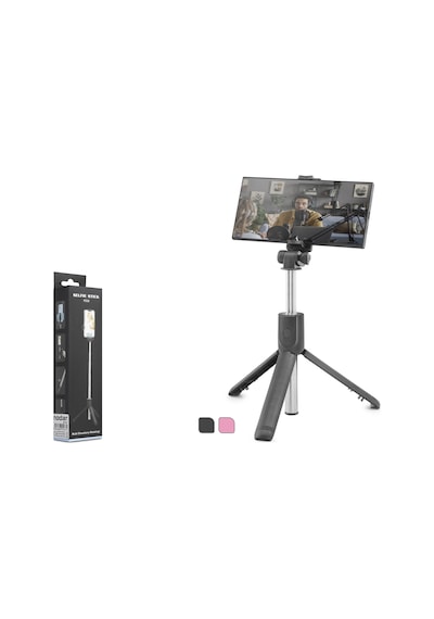 Nodar Nd1037 Telefon Tripodu Ve Selfie Çubuğu Seti Bluetooth Kumandalı 69 Cm - Siyah Pembe