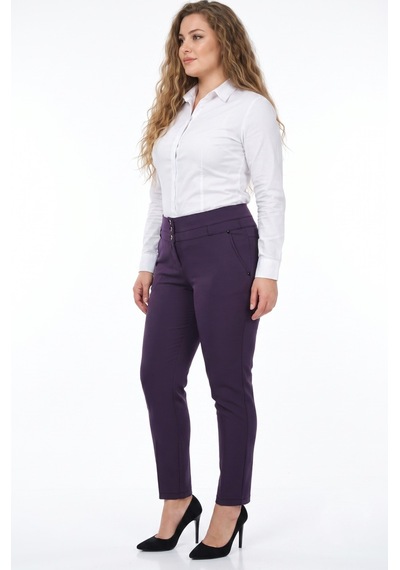 Baglan Kadın Düşük Bel Bilek Pantolon Bgl-st05667 Mor