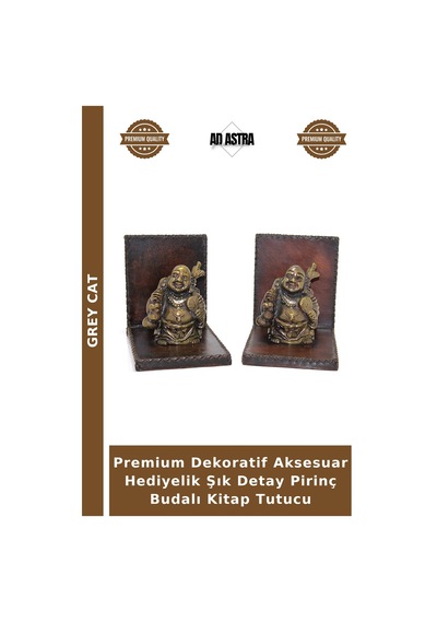 Premium Dekoratif Aksesuar Hediyelik Şık Detay Pirinç Budalı Kitap Tutucu