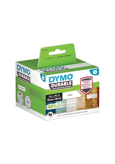 1933081 Lw Durable-etiketten Labelwriter-baskı, Beyaz Polyester 25 X 89 Mm Diğer