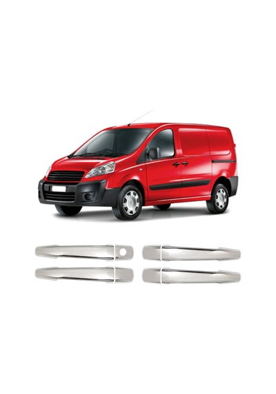 Fiat Scudo Uyumlu 2007-2016 Krom Kapı Kolu 4 Kapı Paslanmaz Çelik