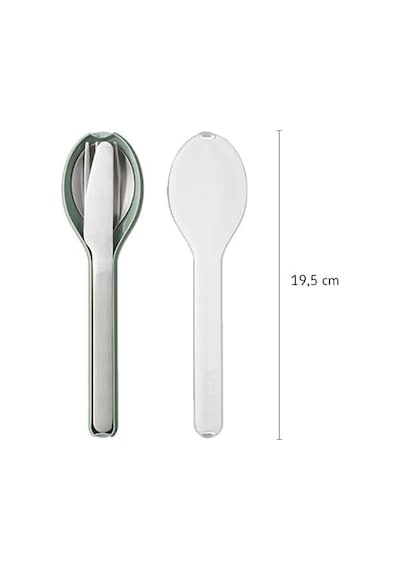 Ayrex Mepal - Çatal Bıçak Takımı 3 Parçalı Ellipse - Yolculuk İçin Çatal Bıçak Seti - Bir Bıçak, Çatal Ve Diğer