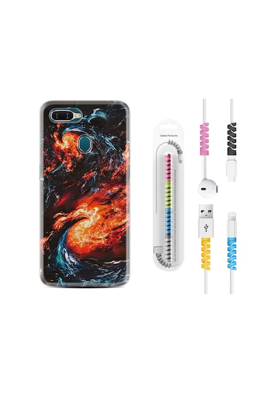 Oppo Ax7 Kılıf Kablo Koruyuculu Fire Wave 1765