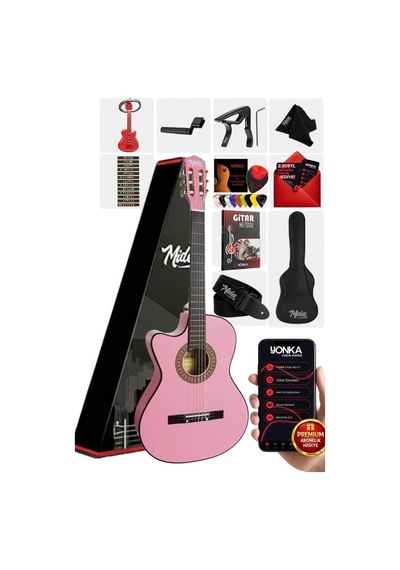 Cg-396pk Solak Klasik Gitar Pembe Renk Full Set Sap Ayarlı 4/4