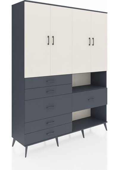 Hyperion Gardrop 7 Raflı 6 Çekmeceli 4 Kapaklı 176x44x221 Antrasit-aytaşı/antrasit Beyaz Hyperion Gardrop 7 Raflı 6 Çekmeceli 4 Kapaklı 176x44x221 Antrasit-aytaşı/antrasit Beyaz