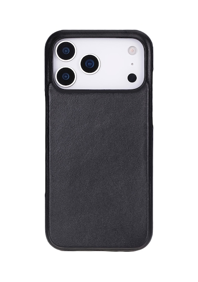 Apple Uyumlu iPhone 17 Pro Max İçin, Hakiki Deri, El Yapımı Kılıf, Magsafe İle , İç Yüzeyi Kadife, Kömür Siyah Siyah