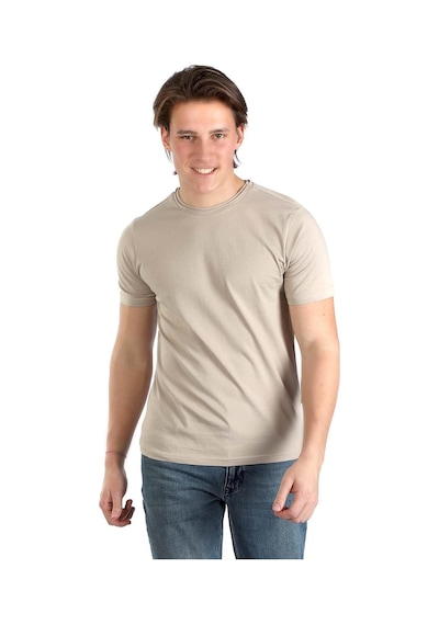 Lee Cooper Gael Erkek O Yaka T-Shirt Bej-17681-Bej