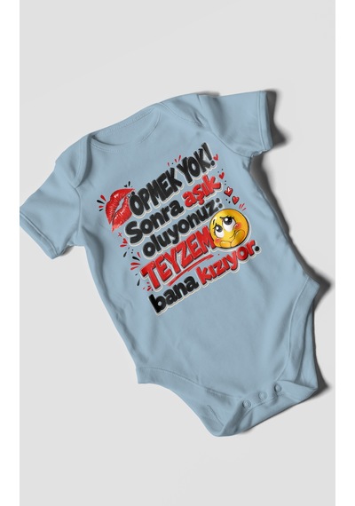 Morivokids Teyzeye Özel Kısa Kollu Bebek Body %100 Pamuk Zbn156-kk Bebe Mavisi