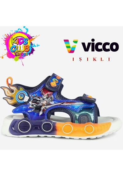 Vicco Kodi Işıklı Sandalet Ortopedik Çocuk Sandalet Lacivert